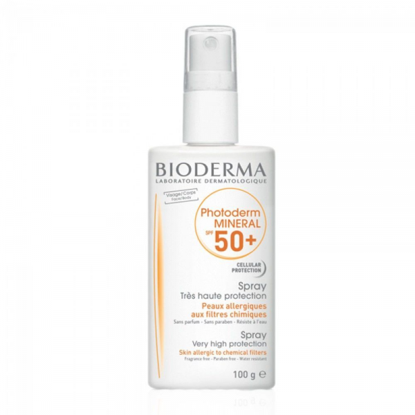 Kem chống nắng dạng xịt dành cho da dị ứng BiodermaPhotoderm Mineral SPF 50+ 100g - Thích hợp dùng cho cả mặt và cơ thể-hibeauty